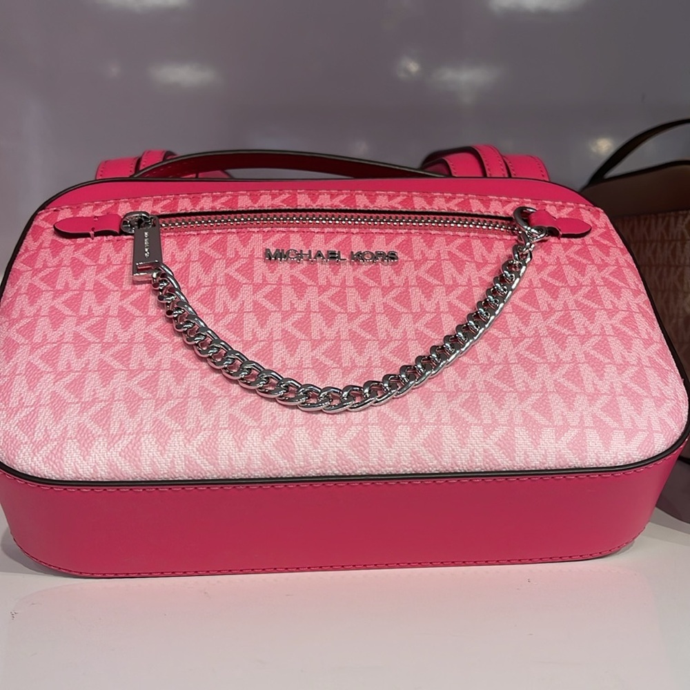 Michael Kors Jet Set Item Large Ombré EW Signature ZP Chain XBody Logo Crossbody - Picture 6 of 14